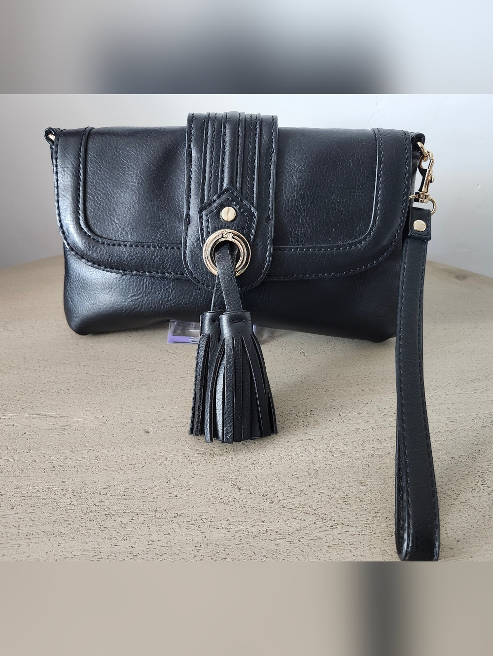 Tignanello Black Clutch Leather